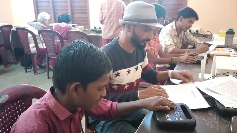 Baselining of Braille reading skills in JSB blind school, Ramanagara