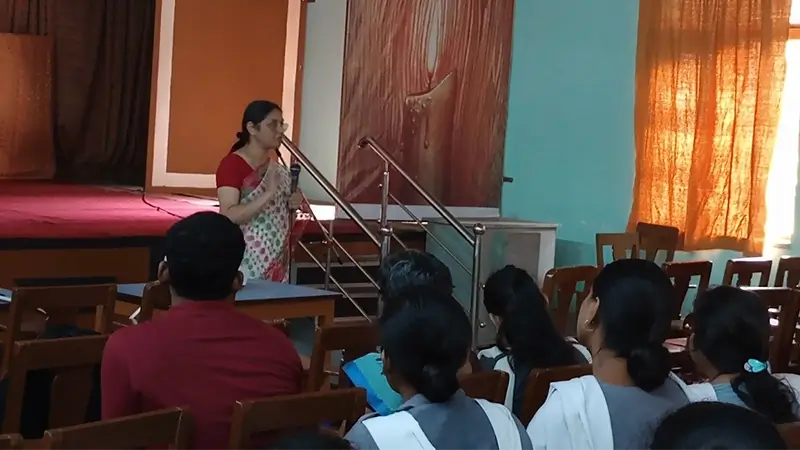 Supriya speaking at RKMBBA school, Narendrapur