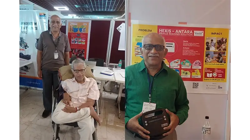 Taking the blessings of Sri. Sankararaman, founder of Amar Seva Sangham in Empower 2023