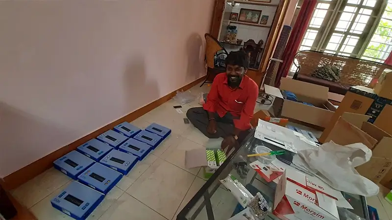 Sanjeev assembling at home office